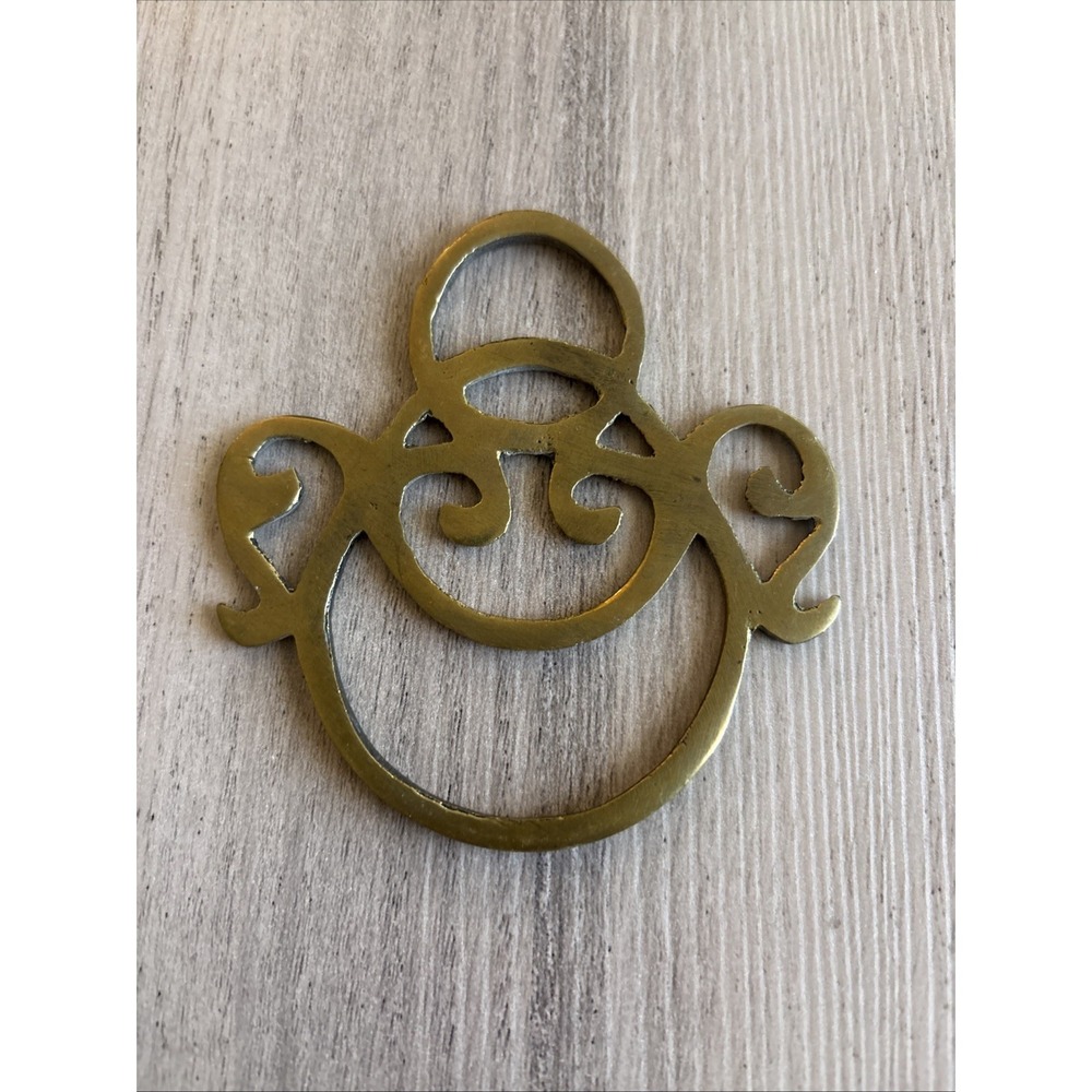 Vintage Brass Trivet Hot‎ Plate 3.5" x 3.5"